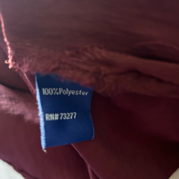 APT 9 V Neck Long Sleeve Blouse, Maroon, Size Medium - Picture 10 of 11